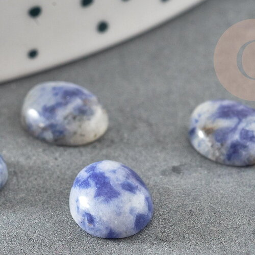 Cabochon ovale sodalite bleue naturelle 10x8mm, x1 (g2214)