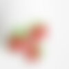 Pendentif cerise fruit rouge verre artisanal 15-19mm, x5 (g1967)