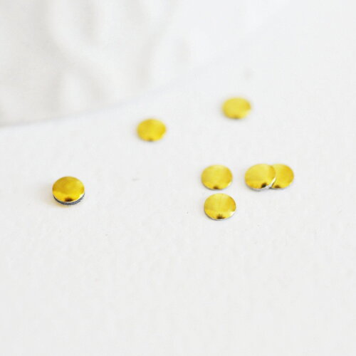 Element rond à coller en zamac doré,fournitures à coller pour décorer pierres et bijoux,4x2mm, x10 g5271