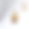 Breloque vierge marie ovale acier 304 inoxydable doré 16mm, pendentif religion x1 g8993