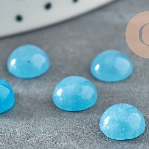 Cabochon rond jade aigue-marine, pierre naturelle,cabochon rond,pierre bleue, pierre dôme,cabochon pierre, 8mm, x1 g0947