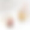 Bague réglable cabochon 8mm laiton brut 17mm, x5 (g3751)