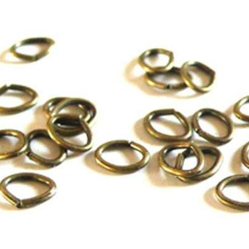 Anneaux ovales fer bronze 4mm, x100 (4gr)- (g785)