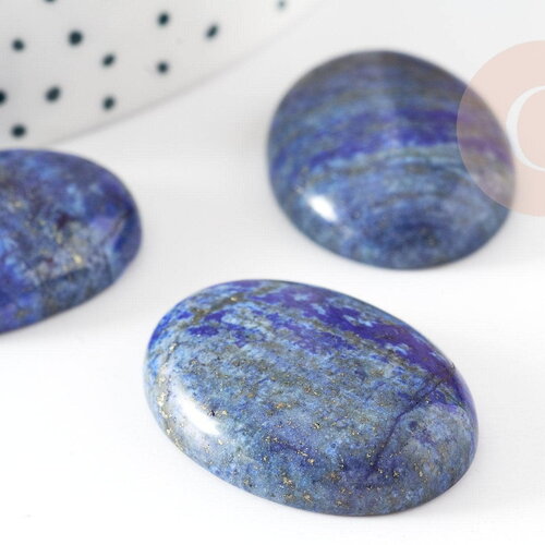 Cabochon ovale lapis lazulis naturel 22x30mm, x1 (g2594)