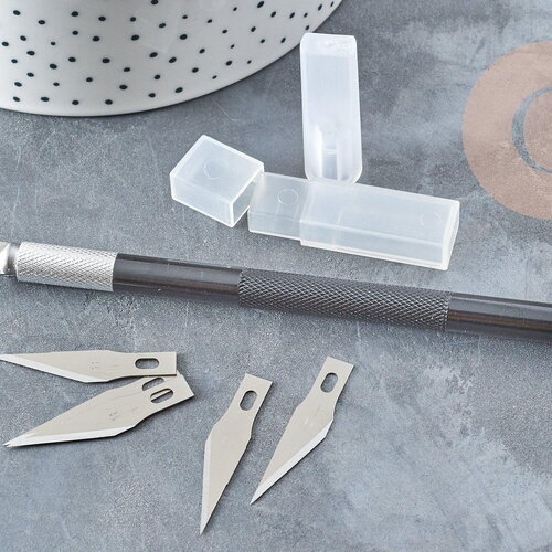 Cutter type scalpel +5 lames de rechange haute précision, x1 g8538