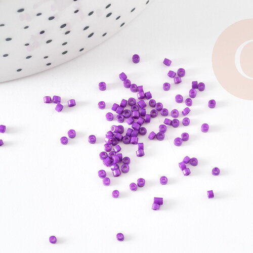 Perles tube violet foncé opaque façon delica miyuki 1.5-2mm, perle rocaille japonaise mat,perle perlage tissage x8gr g9168