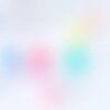 Perle rondelle fleur plastique opaque multicolore 12mm , perle plastique coloré, couleurs mélangées,x 50 perles g6398