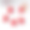 Perle coeur plastique rouge 12mm, x5 (g10405)