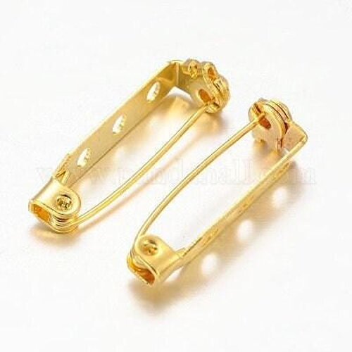 Support de broche en fer doré 27mm, x10 (g5845)