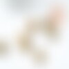 Perle hexagone nacre naturelle beige or, perle hexagonale, coquillage pour création bijoux,20mm, x20 g5861