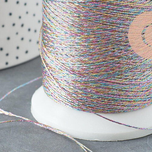 Fil multicolore métallisé arc-en-ciel 0.6mm, x5 ou x10 mètres (g1549)