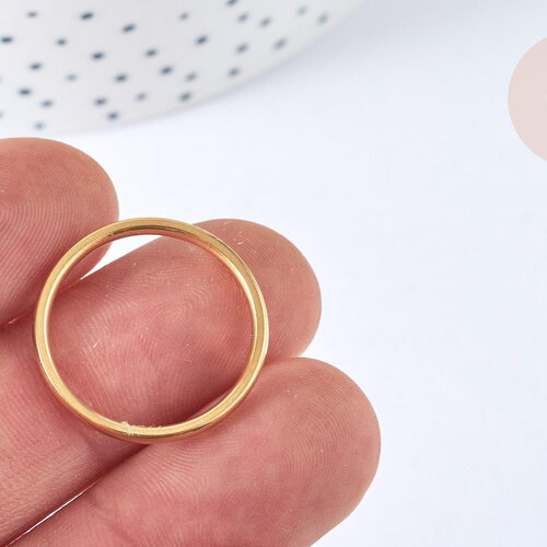 Bague alliance anneau acier inoxydable doré, x1 (g7024)