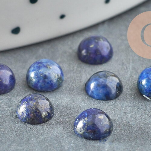 Cabochon rond lapis lazulis naturel 6mm, x1 (g0176)
