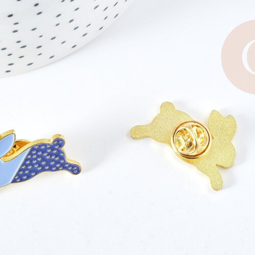 Broche pins lapin bicolore doré émail,broche dorée,décoration veste ,x1 g8511