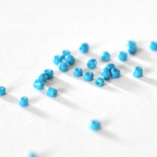 Petite perles de rocaille turquoise, perlage,perles verre, rocaille bleu, fabrication bijoux,2.5mm , x 10gr (g0183)
