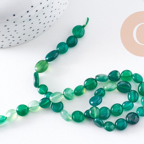 Perle agate nuggets verte, perle agate pierre naturelle,perle pour bijou pierre,10-15mm,fil de 40cm (g3803)