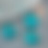 Cabochon rond verre lisse 10mm turquoise foncé, cabochon pour création de bijoux, x1 g8605