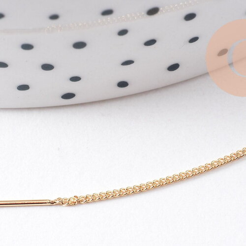 Support boucles tige sur chaine forçat laiton doré 18k 82-85mm, x2 (g10299)