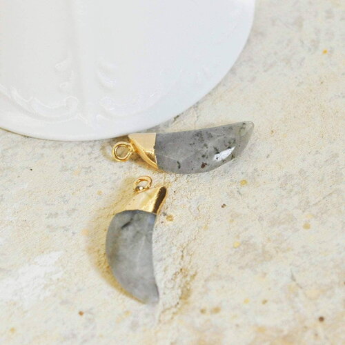 Pendentif corne labradorite, pierre,pendentif bijoux, pendentif pierre,labradorite naturelle,pendentif pierre ,26mm, x1-g0722