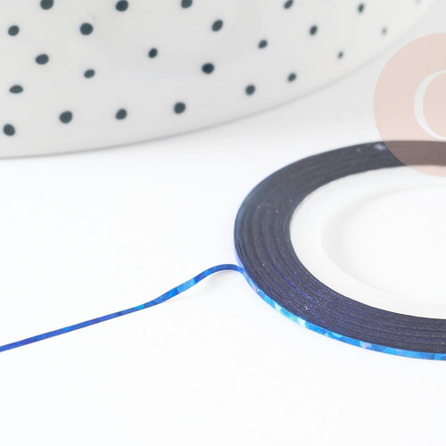 Masking tape ongles bleu irise, masking tape,adhésif papier, scrapbooking, papeterie, décoration,1mm x 20mètres g2015