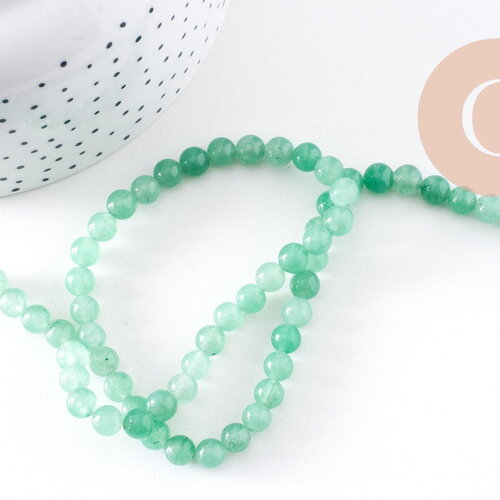 Perle jade vert ,perles rondes,perle jade,jade naturel, jade vert,pierre naturelle, 6mm, le fil de 60 perles,(g2509)