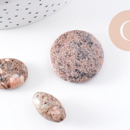 Perles jaspe sésame rose naturel 15-34mm, divers lots (g2211)