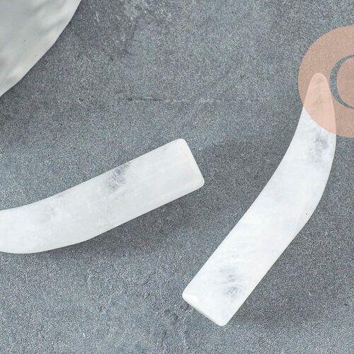 Pendentif corne quartz blanc, pendentif pierre,pierre naturelle,quartz naturel, pierre non percee, 38mm, x1 g2905