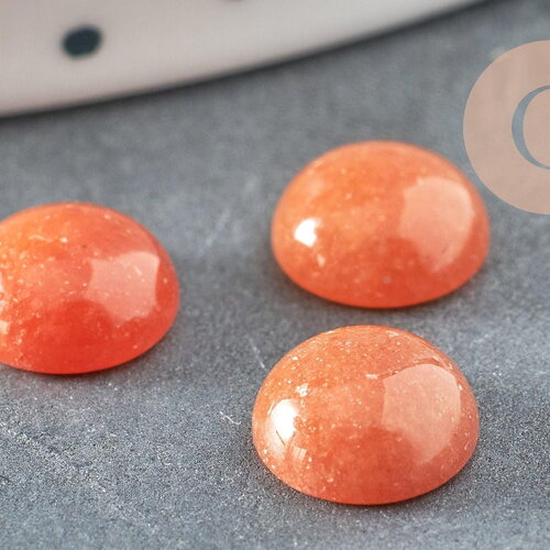 Cabochon aventurine rouge, pierre naturelle, cabochon rond, aventurine naturelle,pierre rouge, pierre dôme, 8mm, x1 g2230