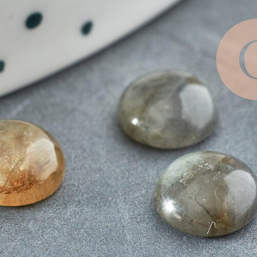 Cabochon rond labradorite, fournitures créatives, cabochon rond, labradorite naturelle,8mm, pierre naturelle, x1 g0424
