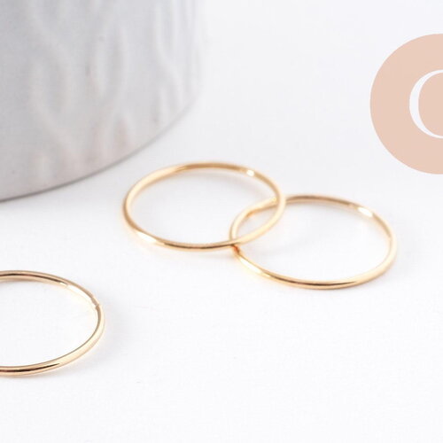 Bague alliance anneau fin gold-filled taile 7/18 gauges, x1 (g10205)