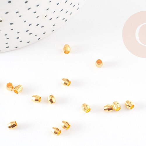 Perle intercalaire bicone laiton doré,perles dorées, 4mm, x50 g4815