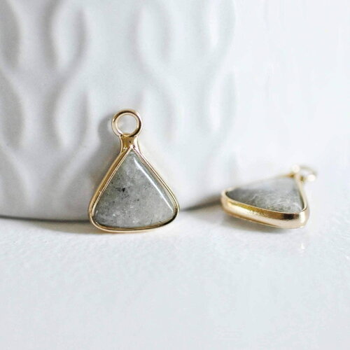 Pendentif triangle labradorite,pendentif bijoux, pendentif pierre,bracelet pierre,pierre naturelle,labradorite naturelle,16mm, x1, g0845