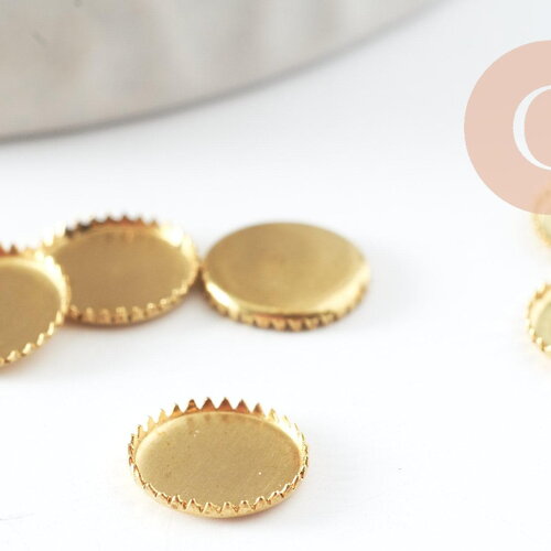 Supports de cabochons ronds, fournitures cabochon, apprêt laiton brut, sans nickel, diamètre 7mm, x20 g4903