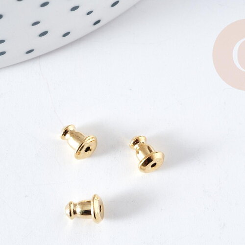 Fermoirs pour clous laiton doré 12x6mm, x2 (g8359)