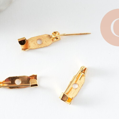 Support de broche en fer doré 15mm, x10 (g9478)
