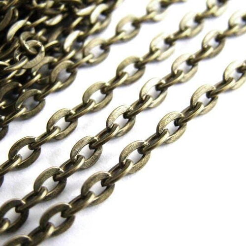 Chaine forçat bronze, chaine bijou,chaine bronze,apprets bronze,création bijoux, chaine en gros,1.5 mm, 5 mètres-g0737