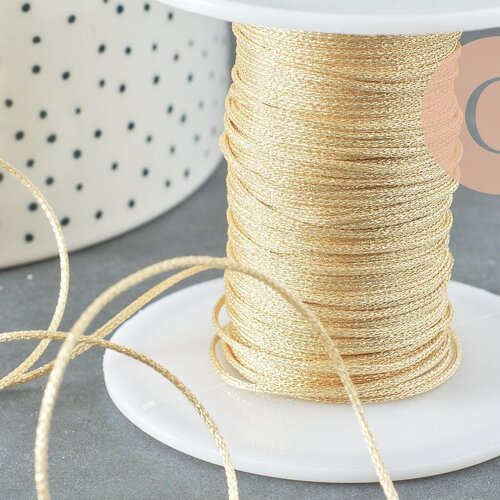 Cordon or clair polyester 1mm, x1 mètre (g3349)