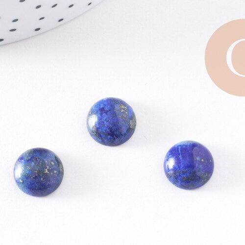 Cabochon rond bleu lapis lazulis naturel 12mm, x1 (g2656)