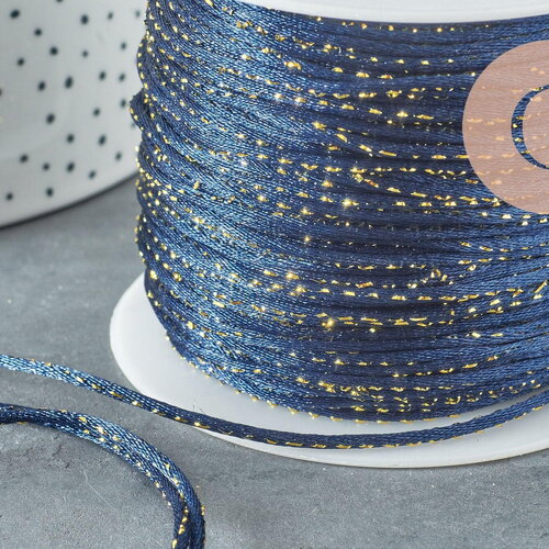 Cordon bleu or, fabrication bijoux, création bijoux,ruban mariage, scrapbooking, largeur 1.5mm, x1 mètre g2118