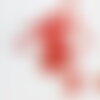 Grosses perles rocaille rouge transparente argent 4mm, x10gr (g3734)