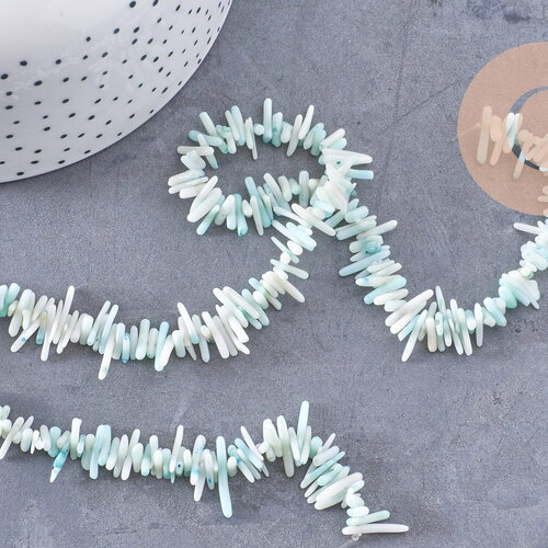 Perles en corail turquoise,perles corail, corail naturel,perle coquillage,coquillage bleu, fil 38cm x1 (g0987)