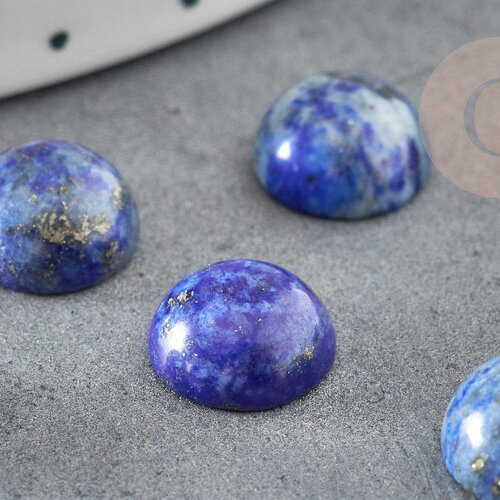 Cabochon dôme rond lapis lazulis naturel 10mm, fabrication bijoux pierre naturelle, x1 g1700