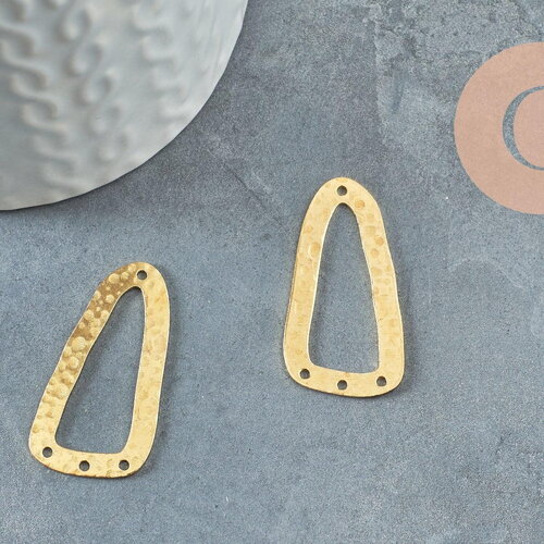 Pendentif laiton doré ovale texturé, breloques laiton brut ,pendentif bijoux,sans nickel, géométrique,33mm, x2 (g3234)
