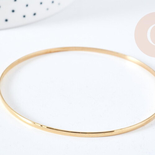 Bracelet jonc fin 2.5mm lisse doré 14k-67mm, x1 (g8357)
