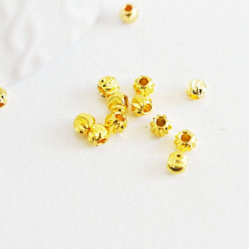 Perles intercalaires laiton doré 24k, perle texturée,perle intercalaire, perles dorées, création bijoux, x 10,4mm g5247