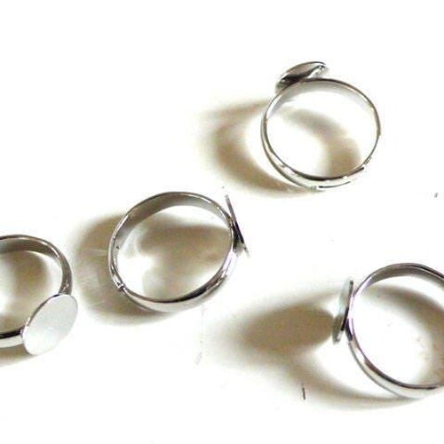 Supports bague reglable platine, petites taille, x4 (g0504)