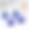 Cabochon rond résine bleue mauvais oeil, chance, cabochon plastique, gri-gri,6mm , x20 (1.3g) g0886