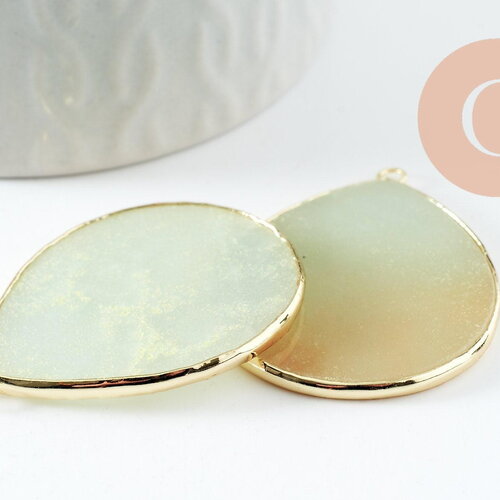 Pendentif goutte amazonite naturelle 41mm, x1 (g2638)