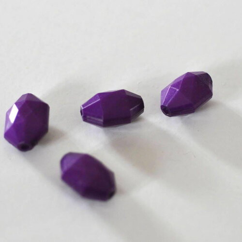 Perles facettées plastique violet,perles bijoux, fabrication bijoux, perles vintage,perles plastique,1.8cm,x 10-g1161