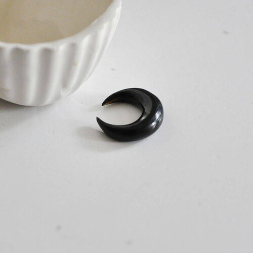 Lune corne noire naturelle 8mm, septum piercing écarteur corne naturelle x1 g0965